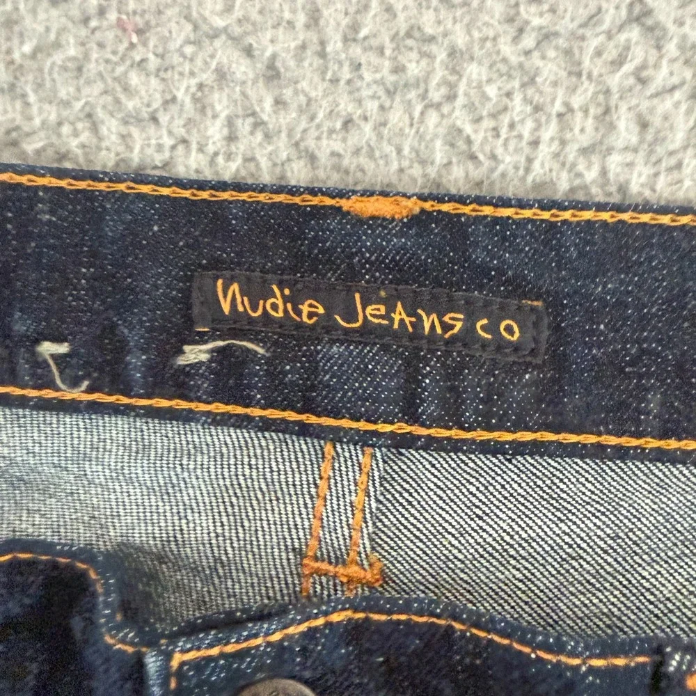 Nudie Jeans Brute Knut sz 27 x 32 Crinkle Blues Organic Cotton MSRP $240
